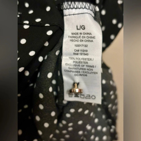 2/$15 - Dynamite Black & White Polka Dot Sleeveless Blouse – Zip Front - Picture 7 of 8